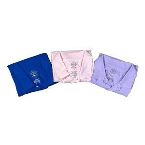 3 St John's Bay Men's Polo Shirts Short Sleeve Blue Lavender Pink Size L Large